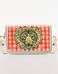 Petite Orange Gingham Clear Stadium Bag with Tiger
