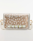 Petite Antelope Clear Stadium Bag with White Bamboo Stick