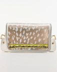 Petite Antelope Clear Stadium Bag with Gold Bamboo Stick