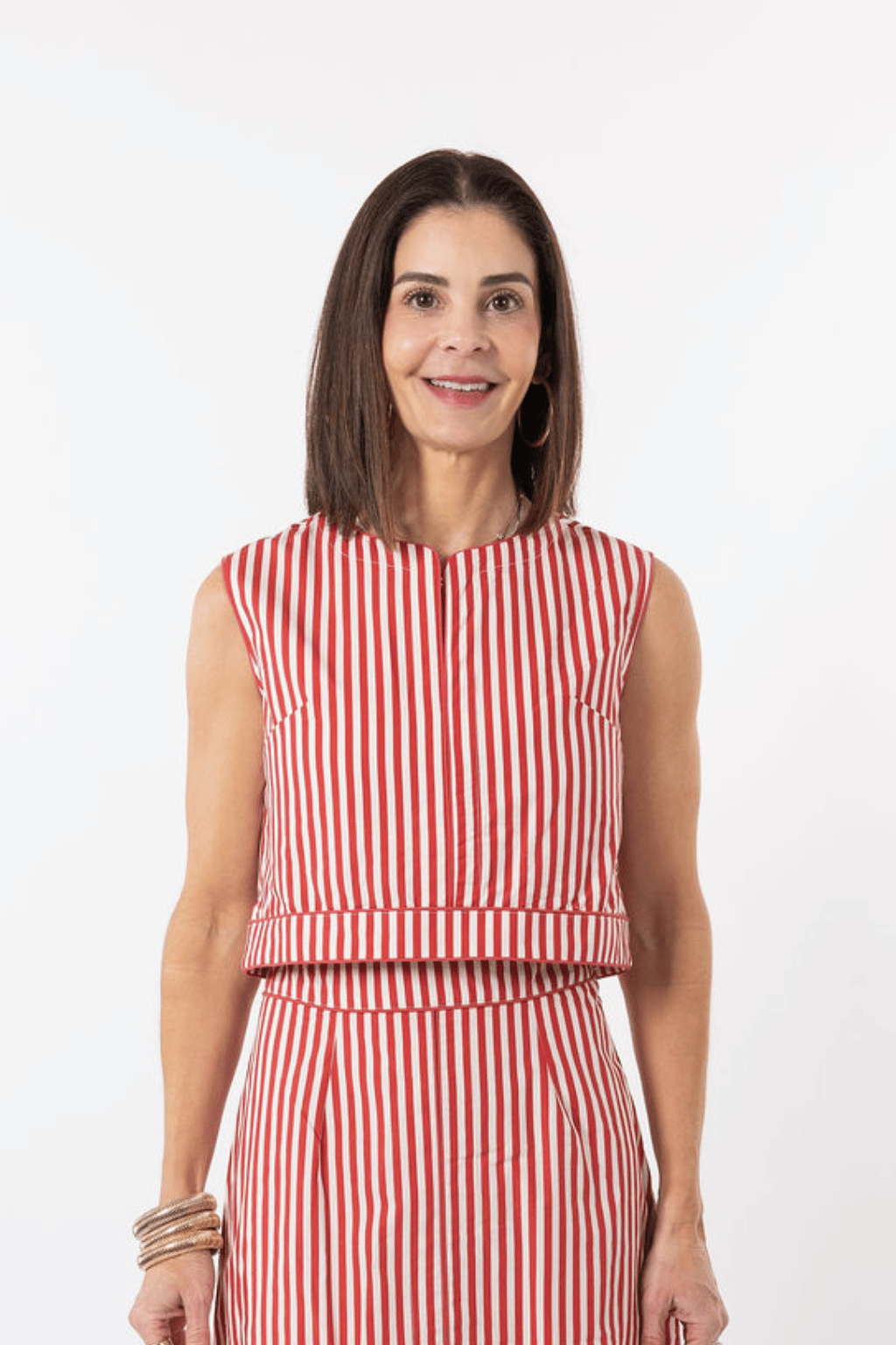 Emmy TOP ONLY - Red/White Stripe