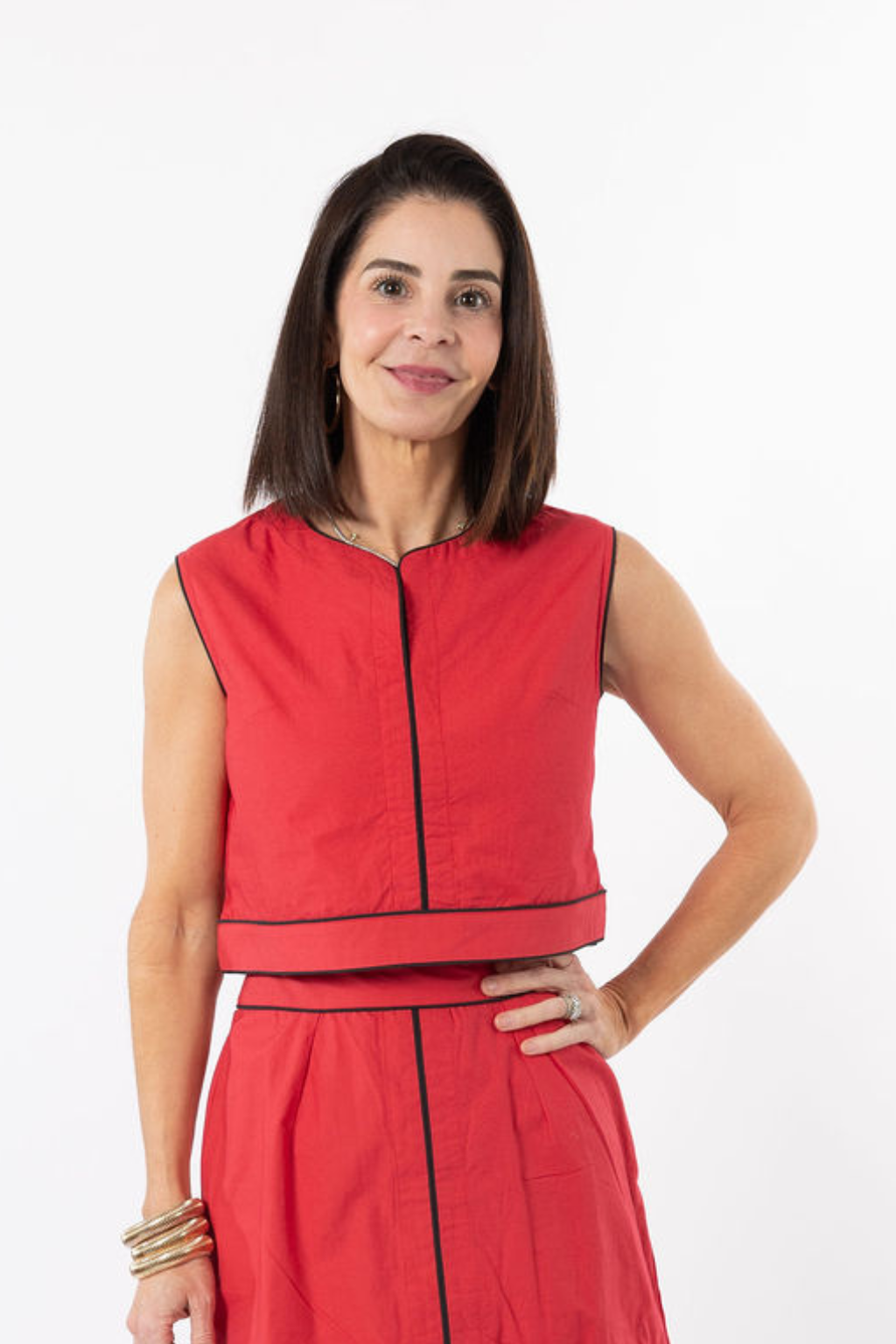 Emmy Set TOP ONLY- Red/Black