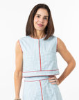 Emmy Set TOP ONLY - Blue Gingham/Red