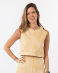 Emmy Set TOP ONLY- Gold Gingham/Gold