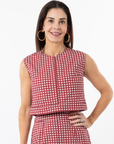 Emmy Set TOP ONLY - Dark Red Gingham