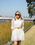 Jana Dress - White Cutout Lace