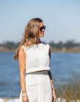 Emmy Top - White Cutout Lace