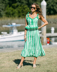 Addie Skirt - Green Stripe
